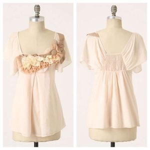 YOANA BARASCHI RUMPLED FLORET BLOUSE